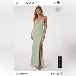 Azazie Dusty Sage Dress - Becca